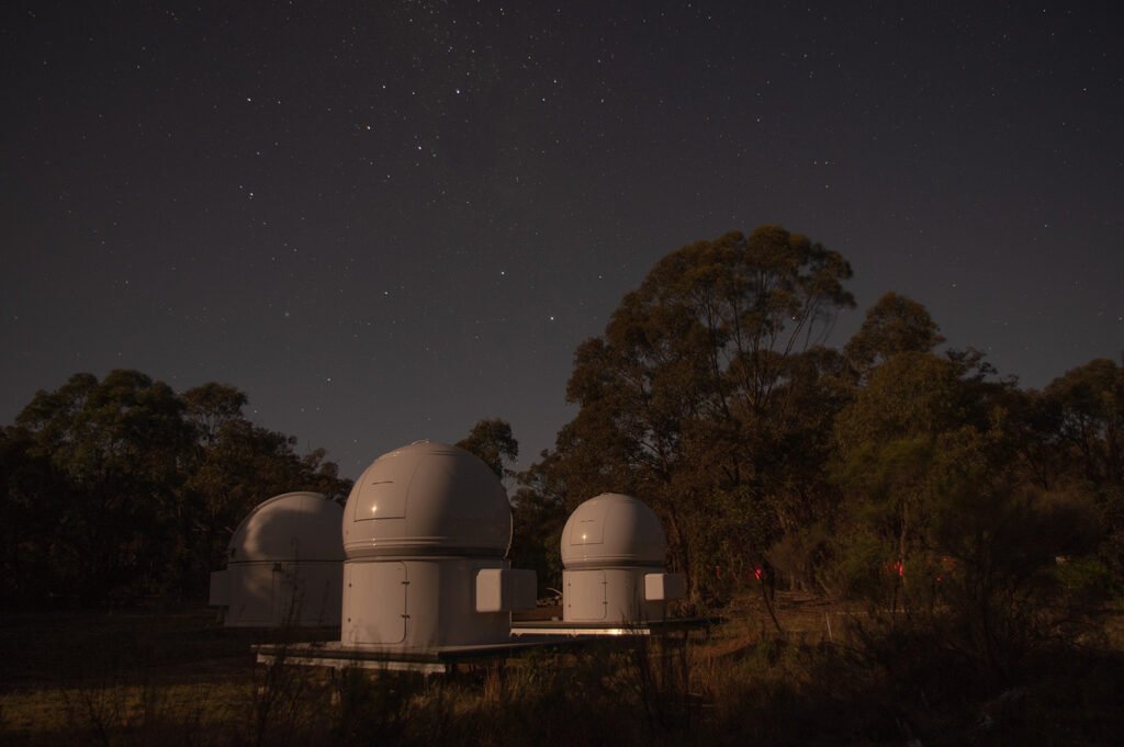 LMDSS domes at night