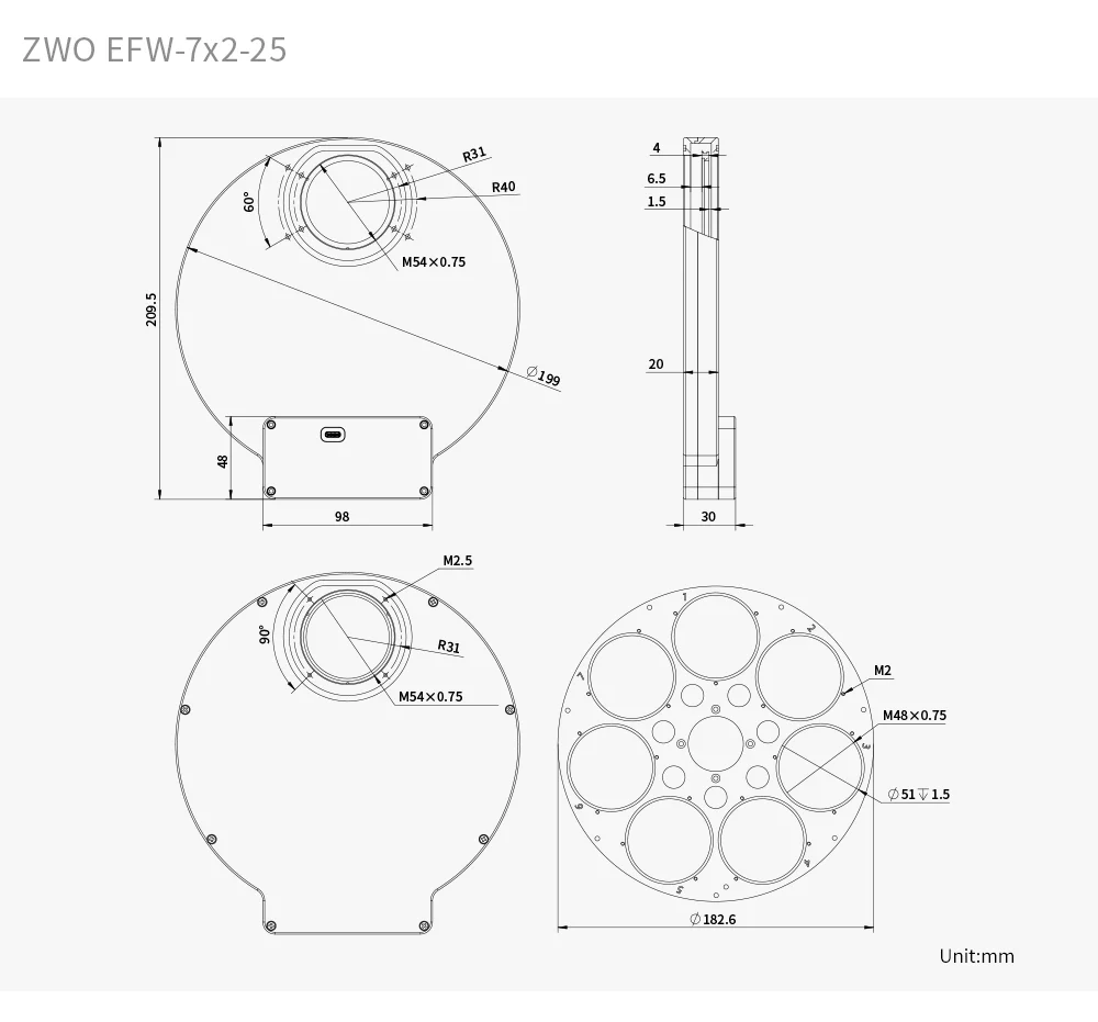 ZWO 7x2" EFW