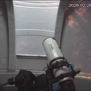 Telescope pointing at a dome shutter