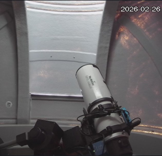 Telescope pointing at a dome shutter