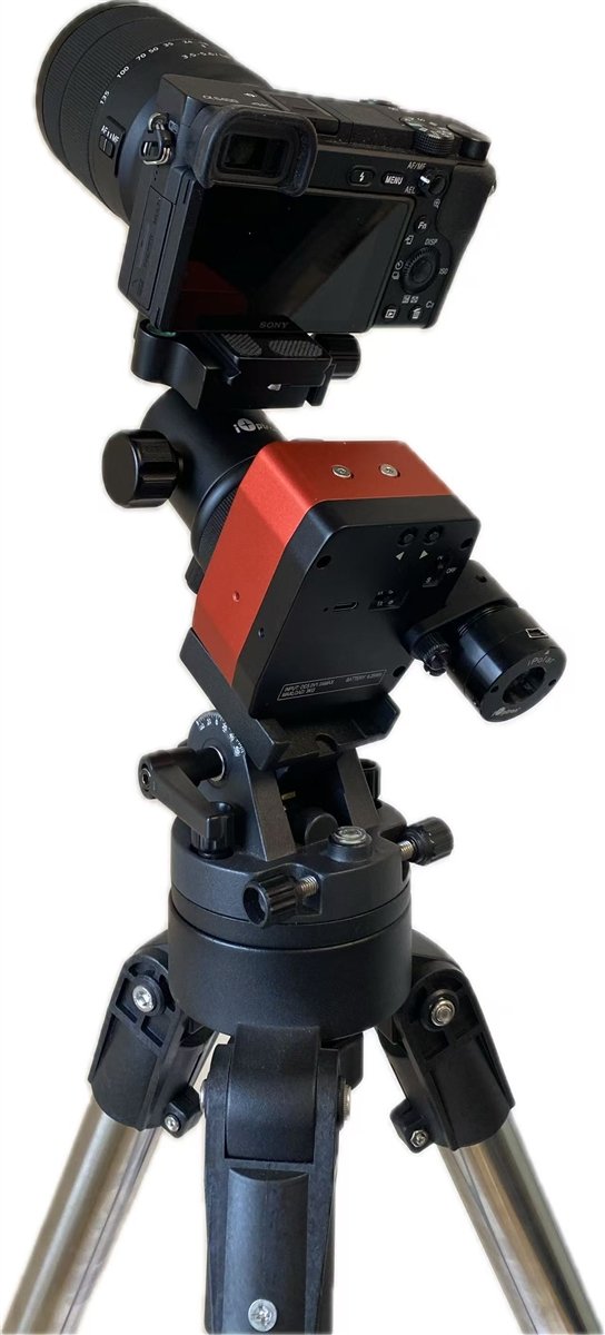 PST Micro Tracker with ball head, iPolar and wedge on tripod